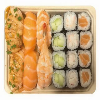 Caixa com rolos Pequenos e Nigiri(A04)