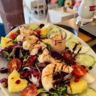 Salada tropical de Gambas