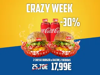 2 CheeseBurger & Bacon / 2 Bebidas
