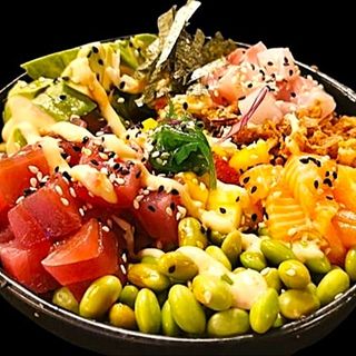 Poke Mix de Salmao Atum e Peixe Branco