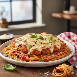 Spaghetti Parmigiana di Pollo