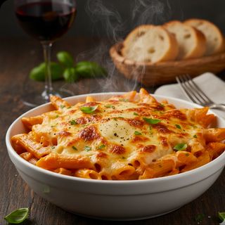 Penne Tre Formaggi Gratinati