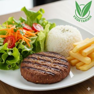 Hambúrguer Vegetariano no prato