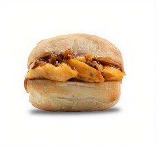 48. Frango, cebola crocante e molho BBQ