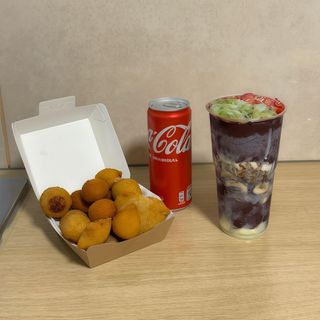 Pack Açai na taça 200ml + 10 mini salgados + sumo 33cl