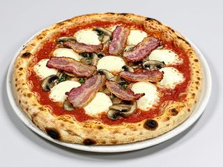 Pizza de Cogumelos e Bacon