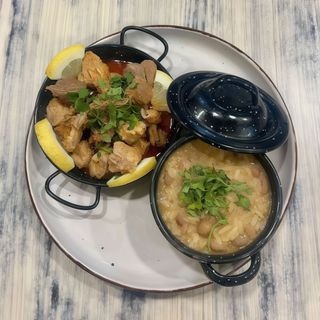 Fritada de Porco com Arroz de Feijão