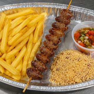 Espetinho de coração de frango