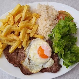 Prego c/ Arroz e Batata Frita ( para 2 pessoas)