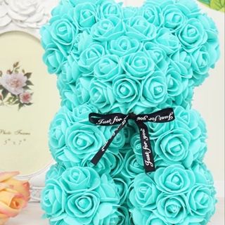 Urso de Rosas Turquesa