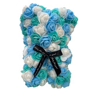 Urso de Rosas VERDE;AZUL;BRANCO