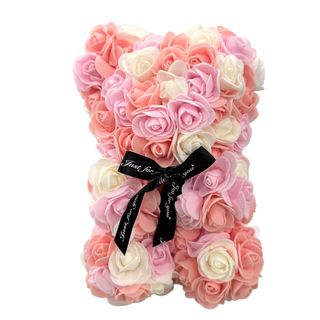 Urso de Rosas SALMÃO/ROSA/BRANCA
