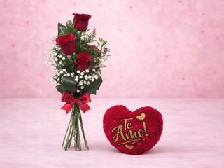Kit 3 Rosas + Coração