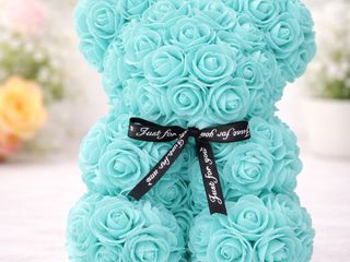 Urso de Rosas Turquesa