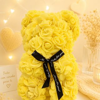 Urso de Rosas Amarelo