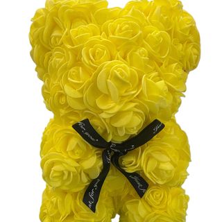 Urso de Rosas Rosa e Branco