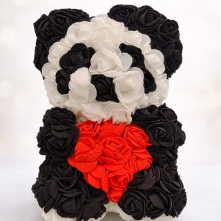 Urso de Rosas Panda Coração