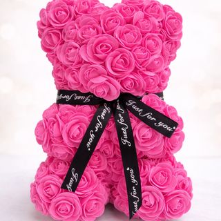 Urso de Rosas Fuschia