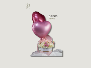 CAIXA DE FLORES COM BALÕES - ÓBIDOS