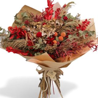 Ramo Seco em Tons de Vermelho e Dourado