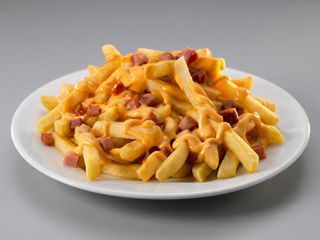 Batata Frita com Cheddar e Bacon