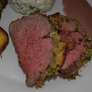 Bife Frito ao Brie com Crosta de Broa + Sopa + Sobremesa