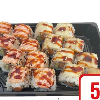 5. Salmão Braseado e Califórnia de queijo braseado 