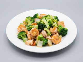 33A.Gambas com brócolis(西兰花炒虾)