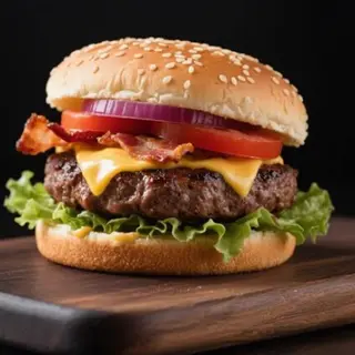HamBurger with ,bacon and cheese