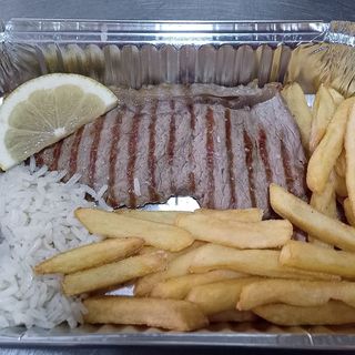 Bife da Vazia de Novilho Grelhado C/Arroz Batata Frita