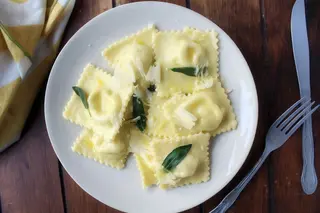 Raviolis de Cogumelos Gratinados