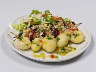 Espetada de Lulas com Camarão