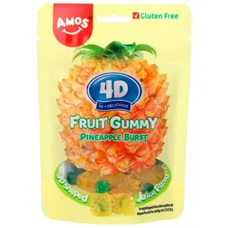 Amos - Gomas 4D Ananás 65g