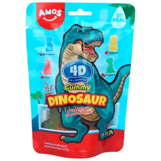 Amos - Gomas 4D Dinossauros 65g