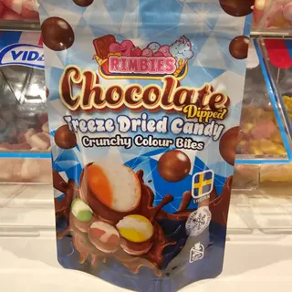 Rimbies - Goma ácida coberta em chocolate Liofilizado