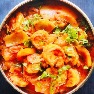 Prawn Jhalfrezi com Arroz