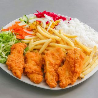 Menu Frango Frito / Crispy Chicken Tender Com Bebida