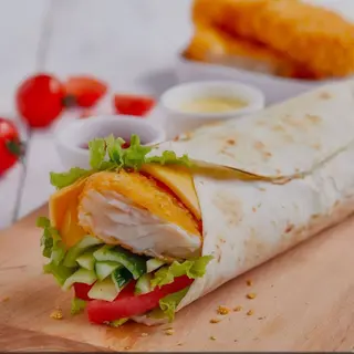 Menu Douradinho/ Fish Wrap Com Batata Frita é Bebida