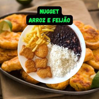 Nugget com Arroz E Feijão