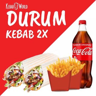 2 durum kebab+2 batata+1 bottle of coke (1 litre)