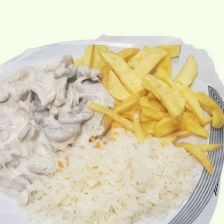Escalopes de porco com cogumelos