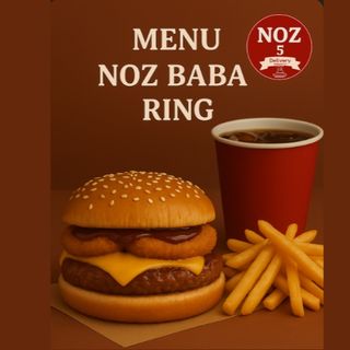 MENU NOZ BABA RING / ONION BBQ BURGER MENU / MENÚ HAMBURGUESA BBQ CON CEBOLLA