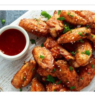 Asinhas de frango, crocante picante