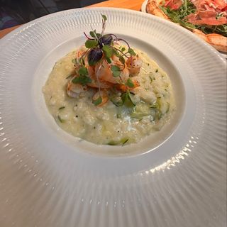 Risotto ai gamberi e curgete