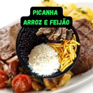 Picanha com Arroz e Feijão