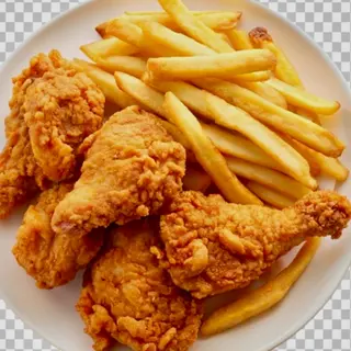 Menu Chicken Wings Plate / Asas do Frango Crocante Prato Com Bebida