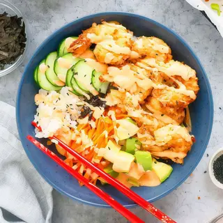 Poke Bowl Camarao empanado