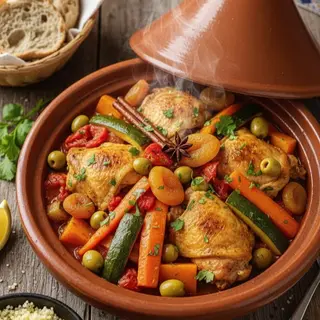 Tajine de Frango e Legumes