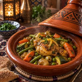 Tajine de Frango e Legumes