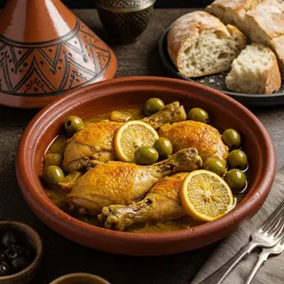 Tajine de Frango com Azeitonas e Limão